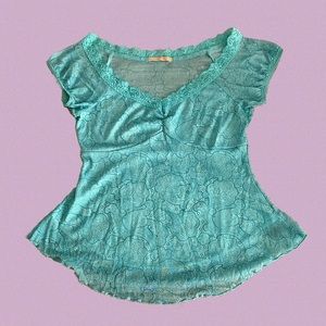 Y2K Forever 21 Robin Paisley Semi-Sheer Shirt